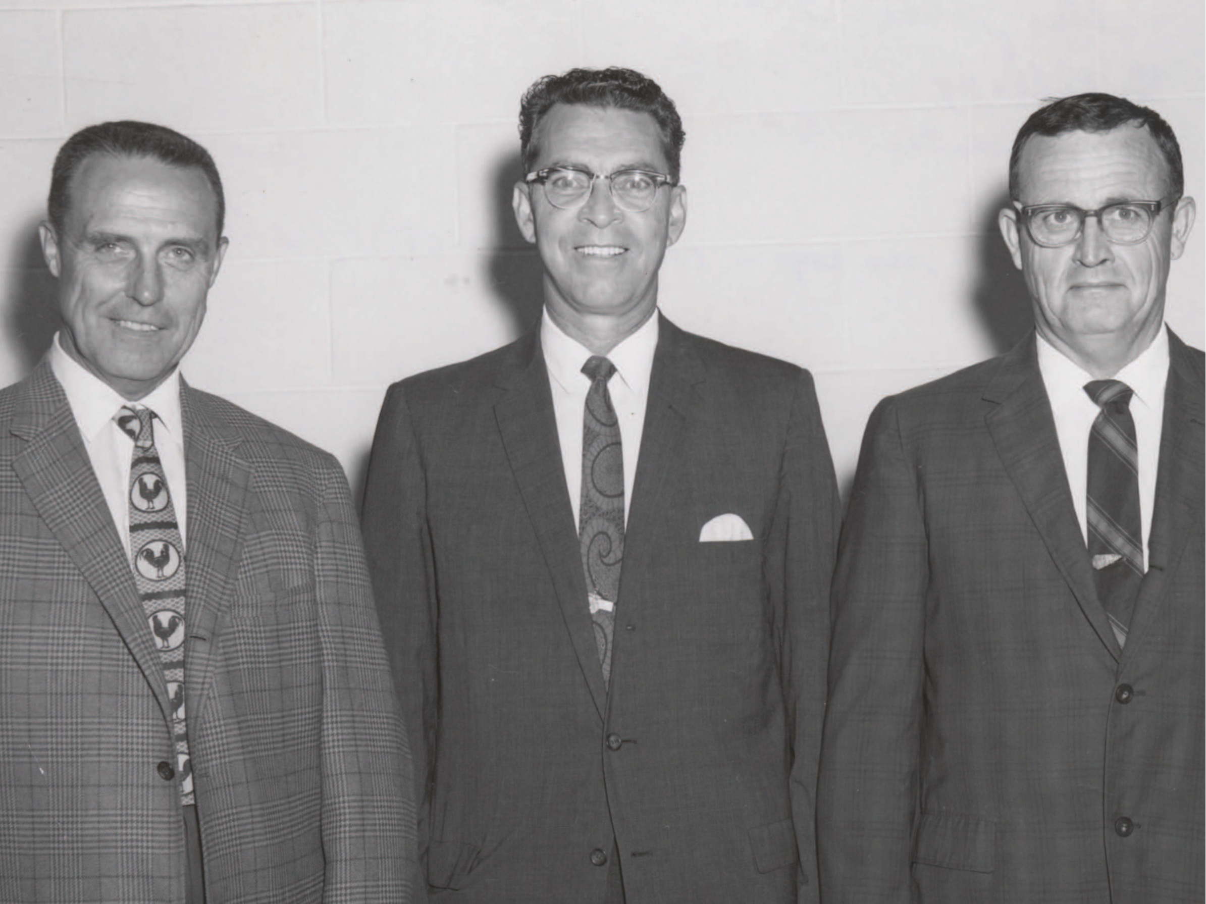 Three managers of the first Select Sires cooperatives. (left to right) Wilbur Goeke, NIBCO, Dick Kellogg, COBA and Marshall Carpenter, KABA